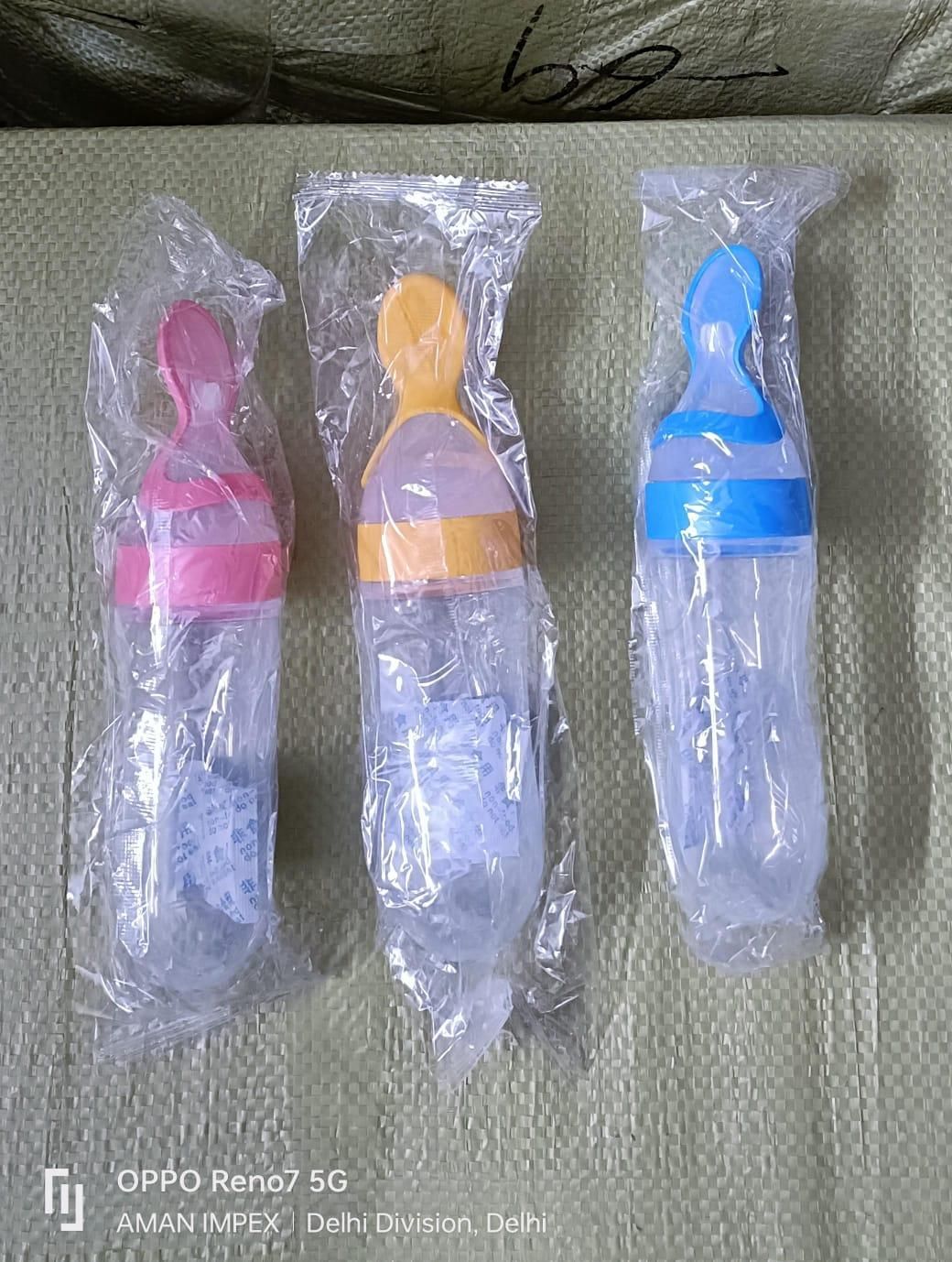 Gentle Self-Feeding Starts Here! Silicone Squeeze Feeder Spoon for Babies