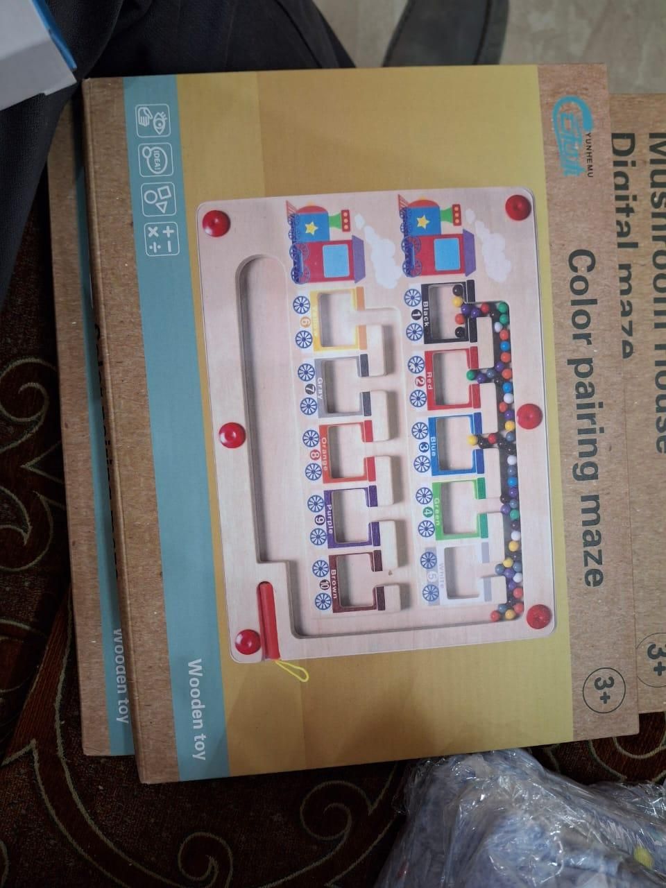 Magnetic Montessori Color & Number Maze Board – Wooden Puzzle Game for Kids | Fine Motor Skills, Counting & Travel Toy