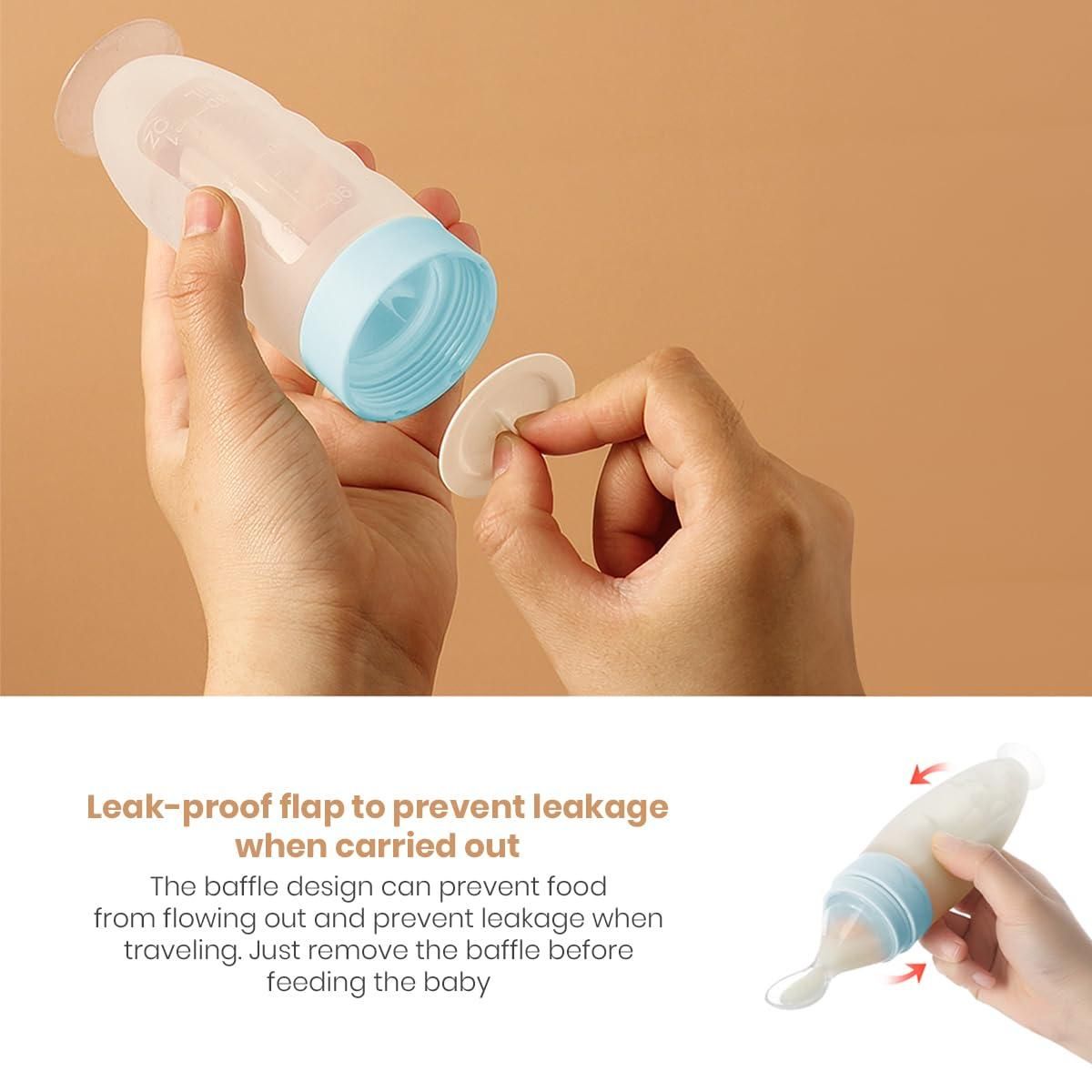 Gentle Self-Feeding Starts Here! Silicone Squeeze Feeder Spoon for Babies