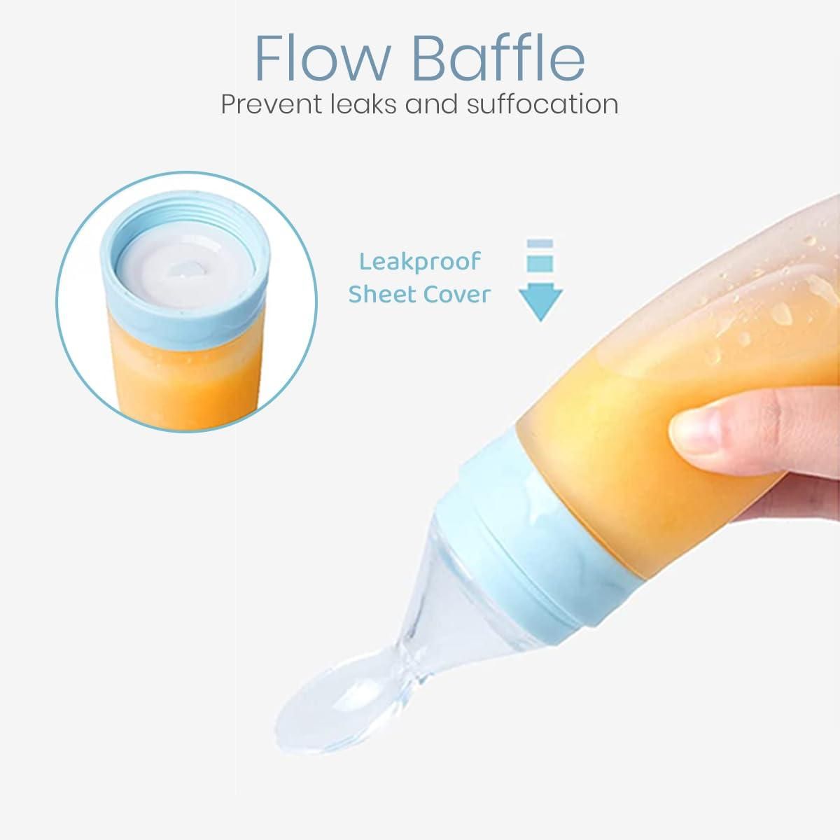 Gentle Self-Feeding Starts Here! Silicone Squeeze Feeder Spoon for Babies