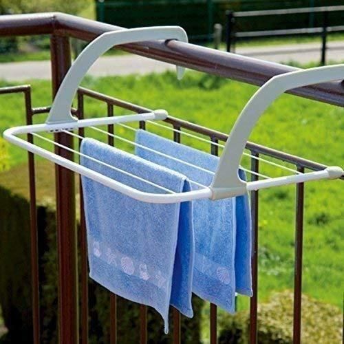 Space-Saving Cloth Drying Rack – Versatile Indoor & Outdoor Laundry Solution | Easy Balcony, Window, Radiator, & Baluster Installation