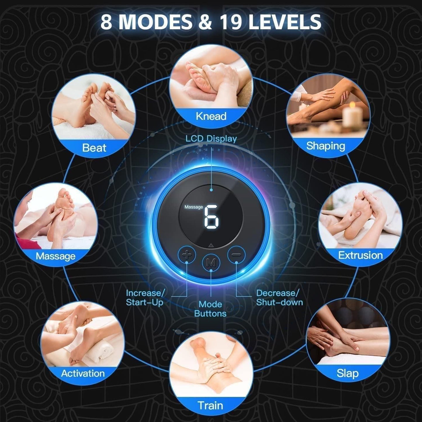 Vibrating Bubble Electric EMS Foot Massager Pad - Portable Relaxation and Pain Relief Device