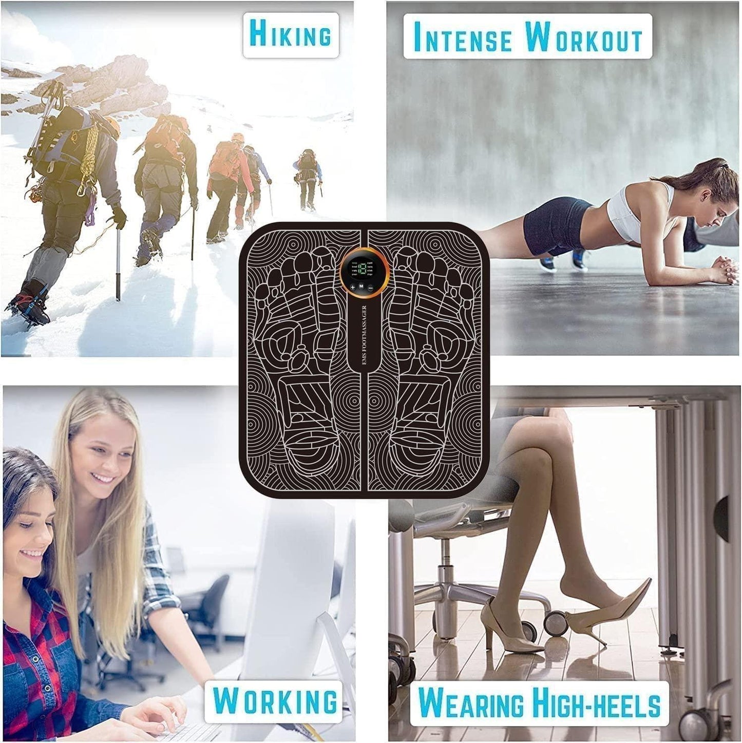 Vibrating Bubble Electric EMS Foot Massager Pad - Portable Relaxation and Pain Relief Device